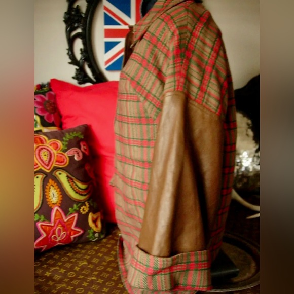 RARE Vintage GUCCI Heritage Tartan Plaid Leather Pullover Retro Mod 1960's GG Sm - Picture 6 of 13